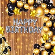 Happy Birthday Gold Foil Balloon Banner – Party Decoration Set