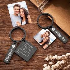 Personalized Photo Keychain with Mini Calendar – Custom Couple Gift Key Ring